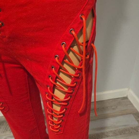 Edikted Scarlet Lace-Up Wide Leg Pants - Picture 5 of 13